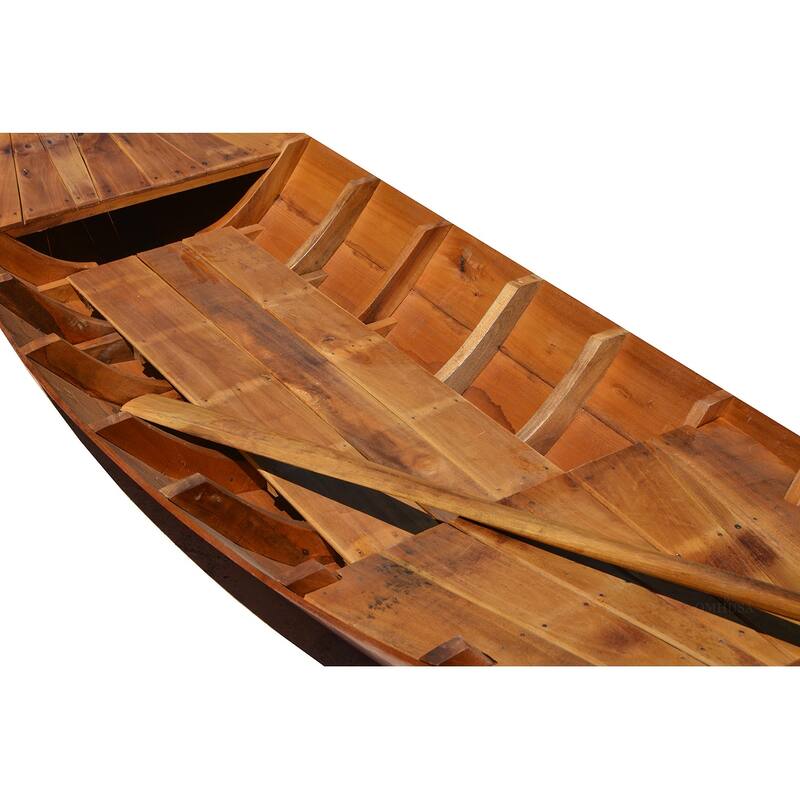 Small South East Asia Sampan Boat Red Bottom Thuyen Ba La Tam Ban