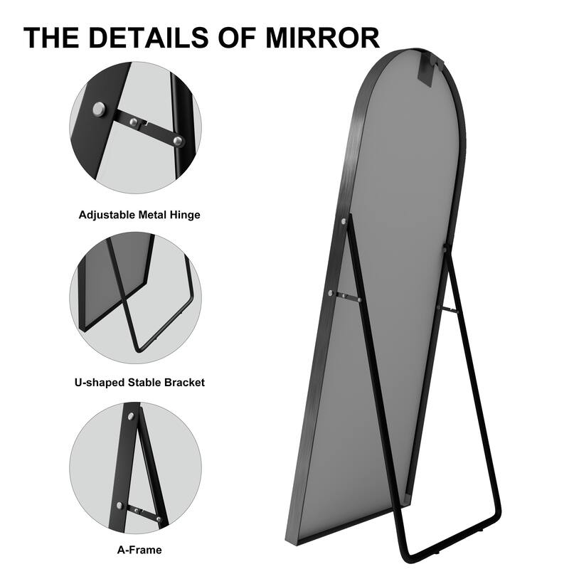 Aluminum Alloy Fine Edge Right Angle Full Length Mirror