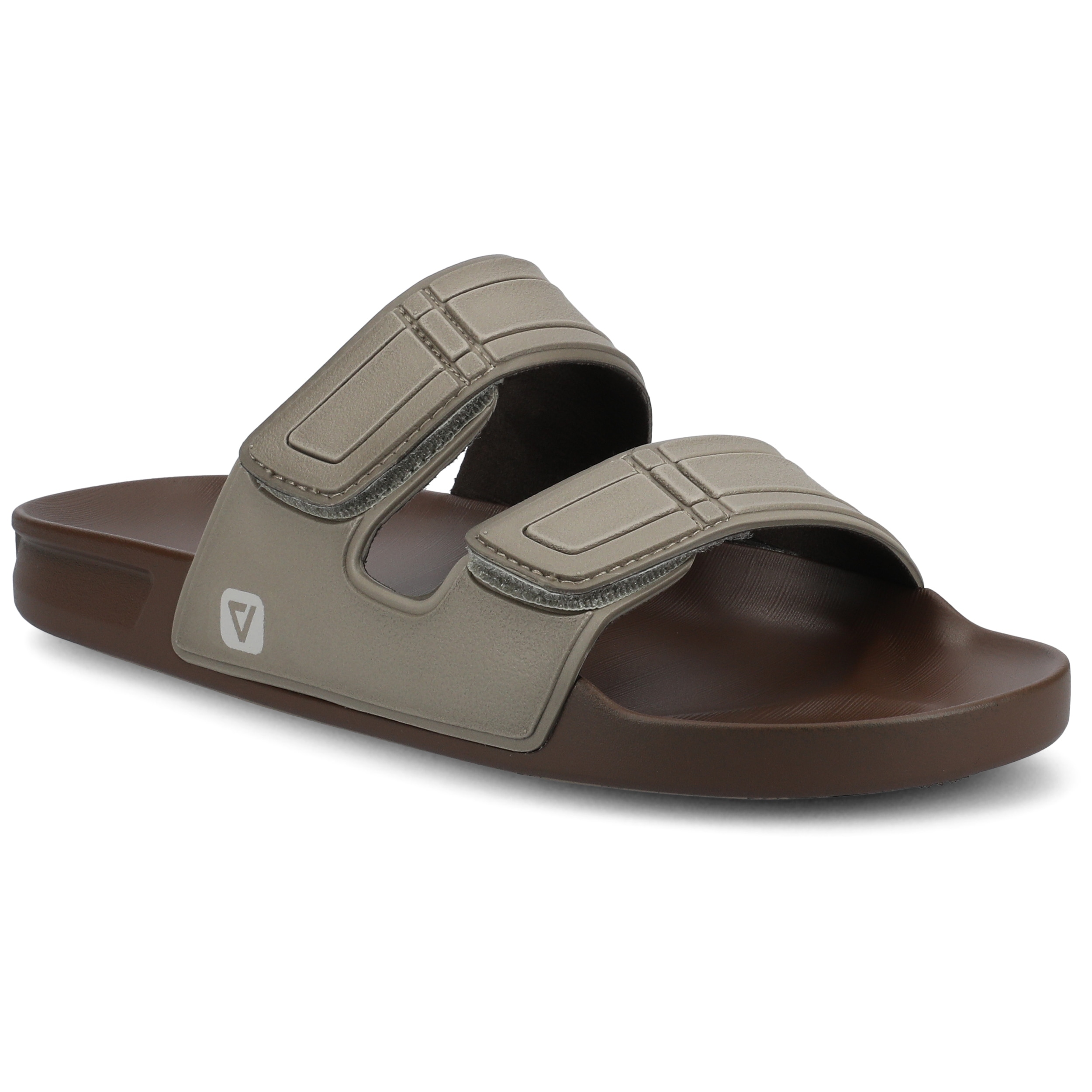 〽️Men\'s Slide Sandals Grey Cushioned Comfortable Adjustable Slip On Shoes Grey Reef Mens Cushion Tradewind Slide Sandal | Rack Room Shoes main image 2