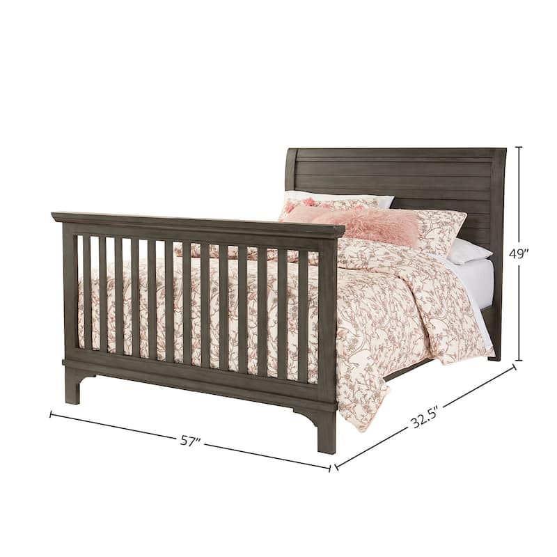 Taylor 57" Wide Farmhouse Convertible Crib, Dusk Gray