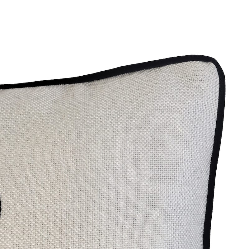 Edie At Home Namaste Linework Embroidered Decorative Pillow 12x12 Grey