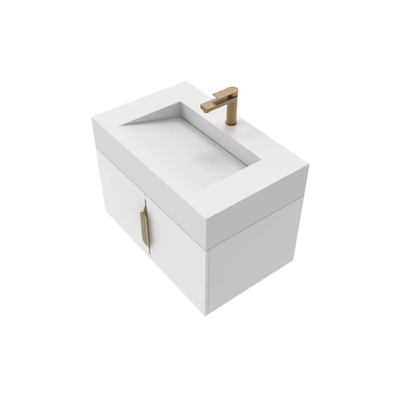 Nile 30-Inch Wall Mounted Bathroom Vanity Set w/ White Top