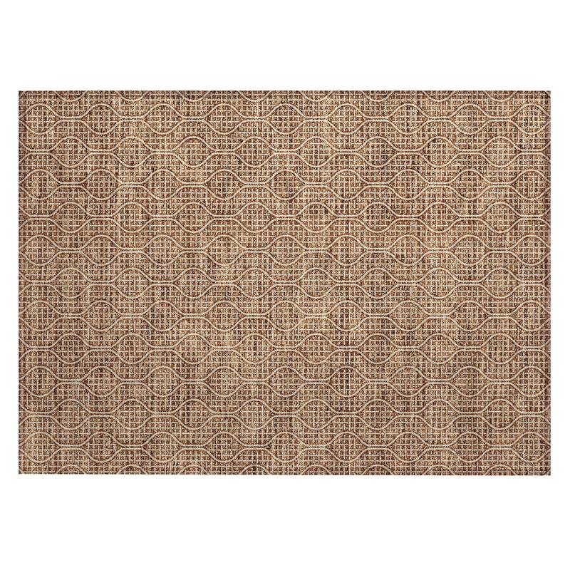 Machine Washable Indoor/ Outdoor Chantille Criss Cross Geo Rug