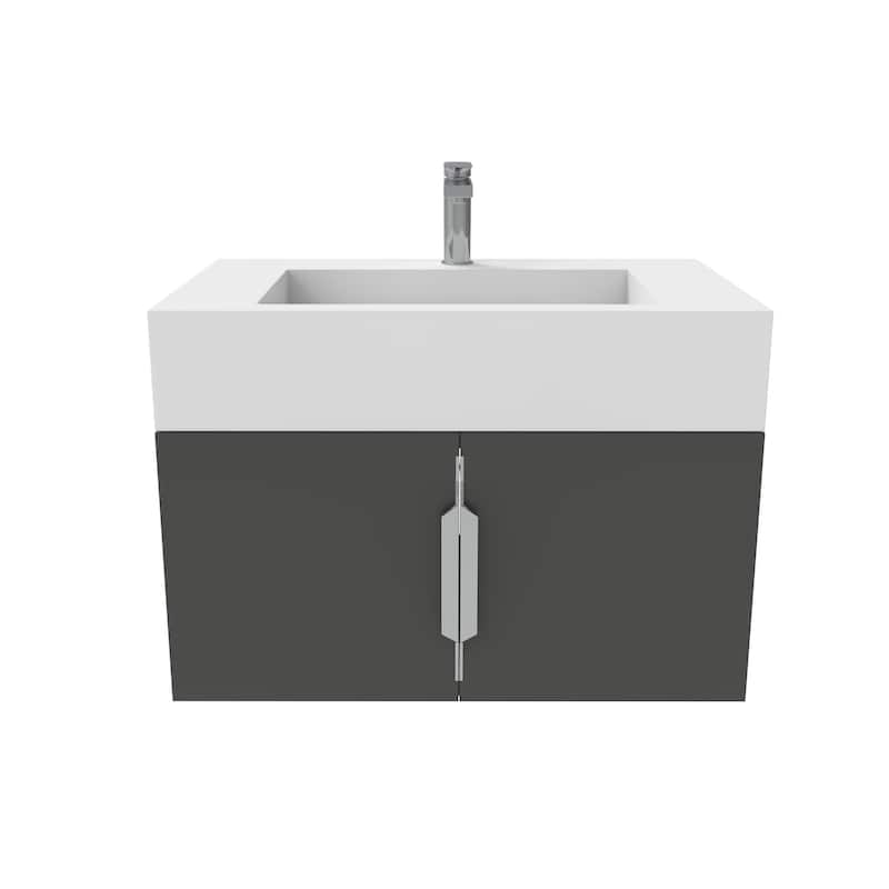 Nile 30-Inch Wall Mounted Bathroom Vanity Set w/ White Top