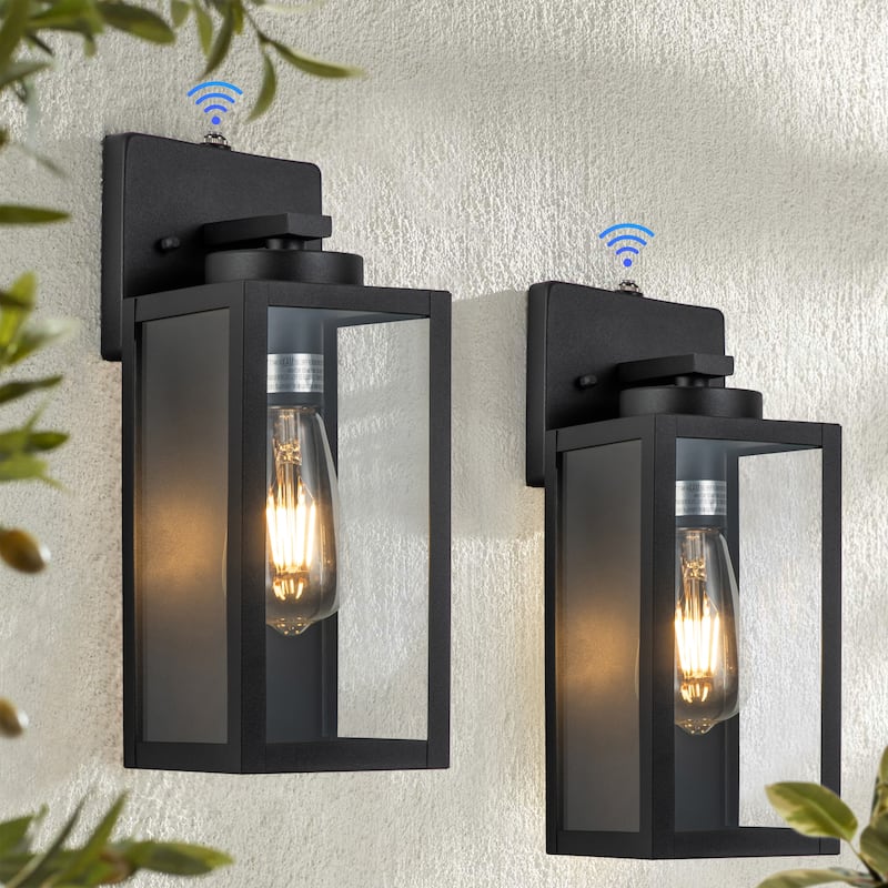 C Cattleya 2-Pack Matte Black Dusk to Dawn Outdoor Wall Lights - Matte Black