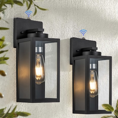 C Cattleya 2-Pack Matte Black Dusk to Dawn Outdoor Wall Lights