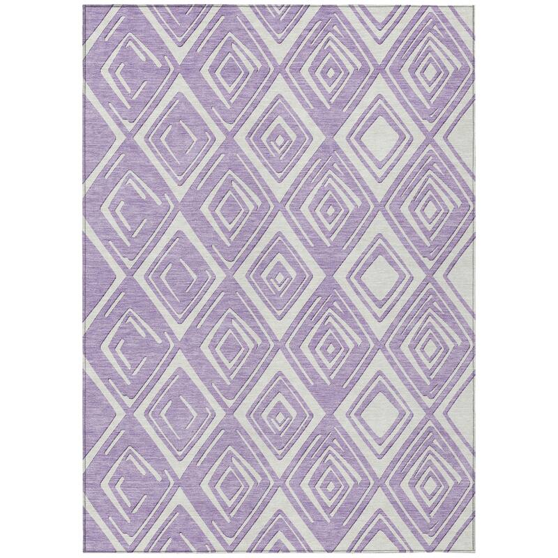 Machine Washable Indoor/ Outdoor Chantille Contemporary Diamonds Rug