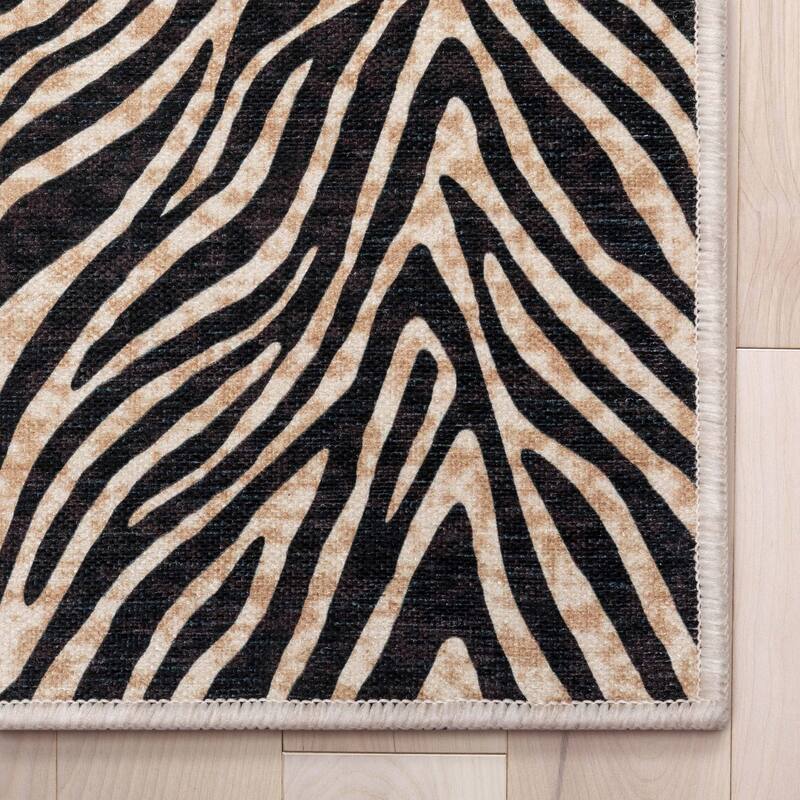 Custom Size Runner Flat-Weave Washable Apollo Zebra Modern Stair Rug