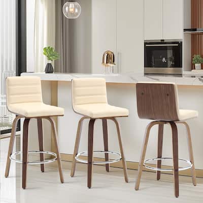 26"/29" Faux Leather Swivel Bar/Counter Stools, Set of 2/3