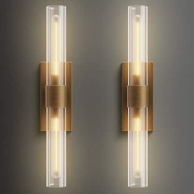 KAYLA Modern Glass Wall Sconces, Indoor Wall Lighting Wall Light Fixtures, Vanity Light with Glass Shade(2-Sets)