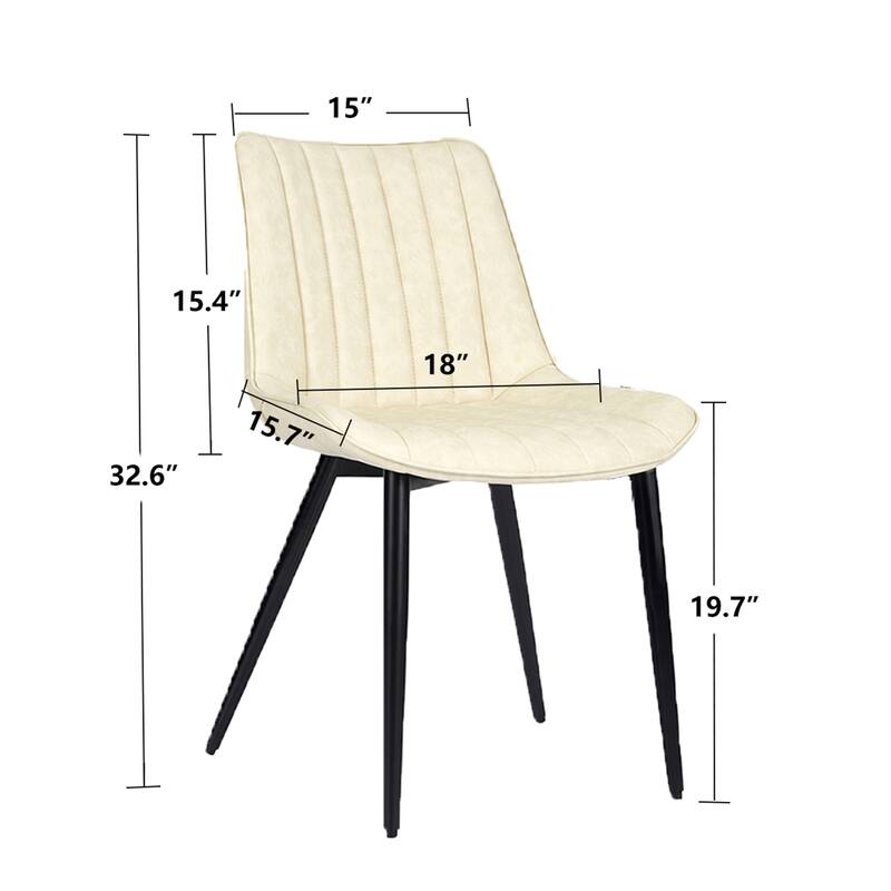 AVAWING Mid-Century Modern Dining Chairs Set of 2 Leather Upholstered Leisure