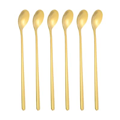 Long Handle Iced Tea Spoon, 6 Pcs 7" Stainless Steel Long Spoons