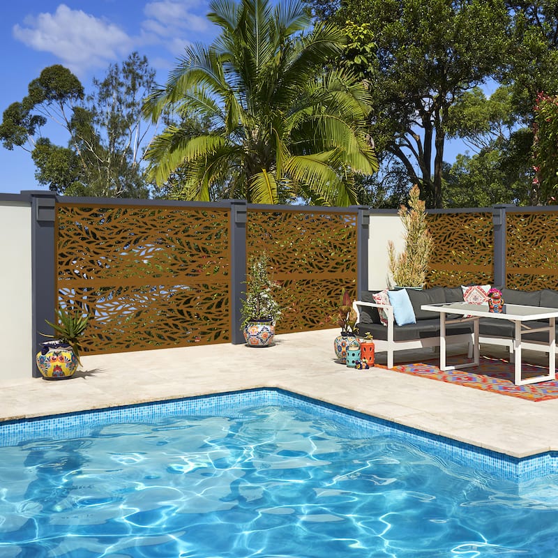 Outdoor Privacy Screen Free Standing Stream Leaf