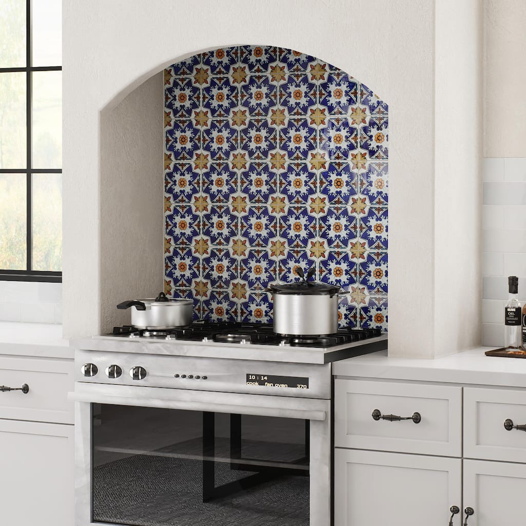 Merola Tile Provincial Deco Maceira 6" x 6" Porcelain Wall Tile - (1 Tile)