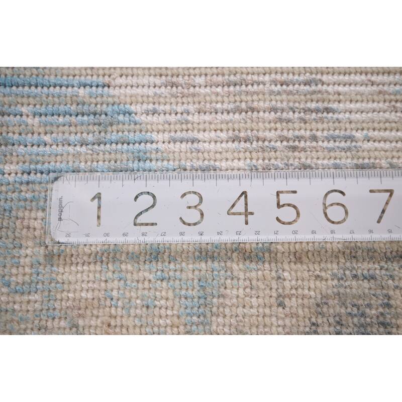 Striped Modern Abstract Foyer Rug Hand-Knotted Wool Carpet - 2'8" x 4'11"