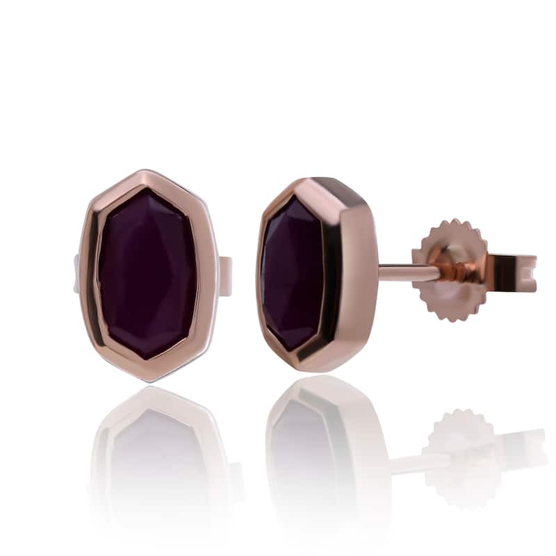 Kendra Scott Nellie 14K Rose Gold and Ruby Stud Earrings - Rose Gold - 0.33" x 0.21"