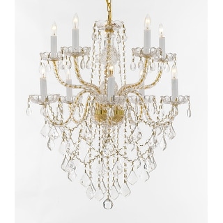 Crystal 10 Light Chandelier Gold - Chandeliers For Bedrooms by Overstock.com