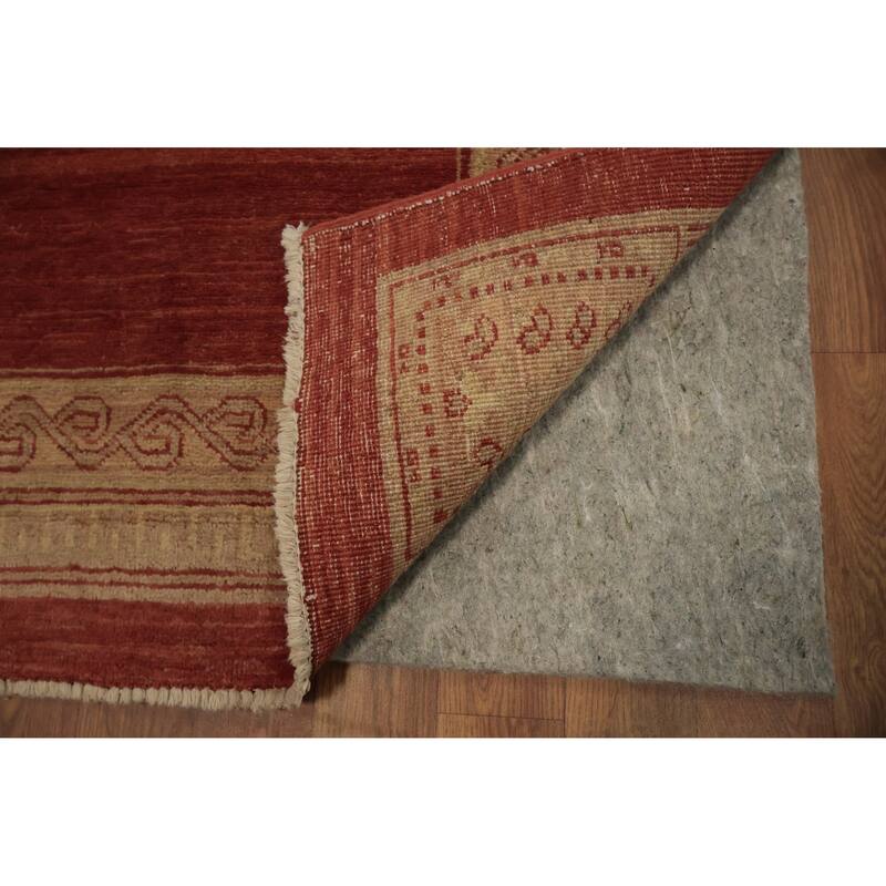 Hand Knotted Oriental 100% Wool Carpet Modern Geometric Oranges & Rust Gabbeh Area Rug - 5' 6'' X 3' 9''