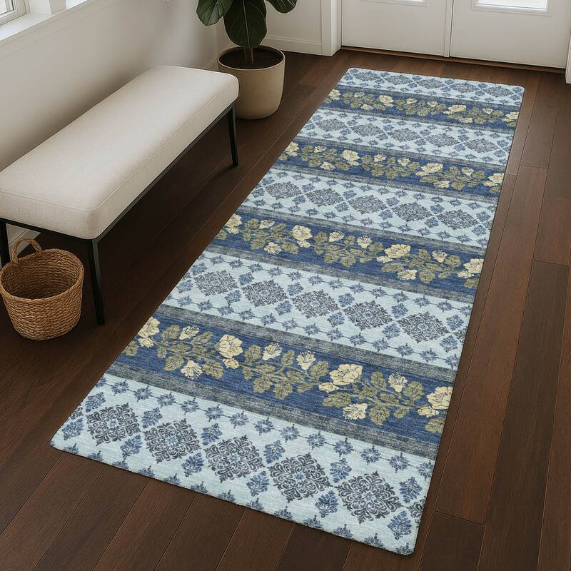 Machine Washable Indoor/ Outdoor Stripe Sochi Chantille Rug