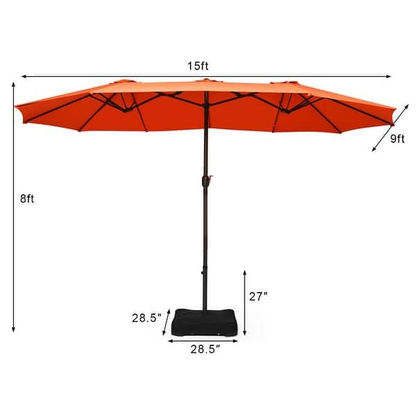 Shop Black Friday Deals On 15 Ft Patio Umbrella Outdoor Umbrella With Crank Base Overstock 30732408