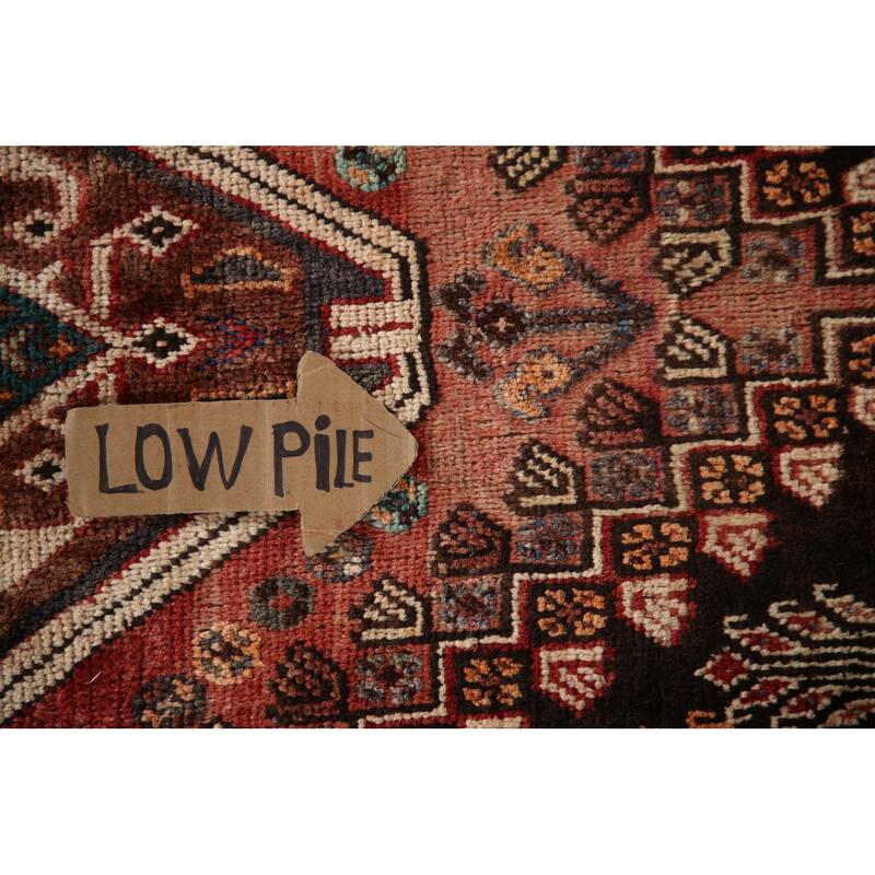 Tribal Geometric Shiraz Persian Vintage Area Rug Handmade Wool Carpet - 5'3"x 8'1"