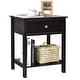 preview thumbnail 10 of 8, Costway Nightstand with Drawer Storage Shelf Wooden Bedside Sofa Side