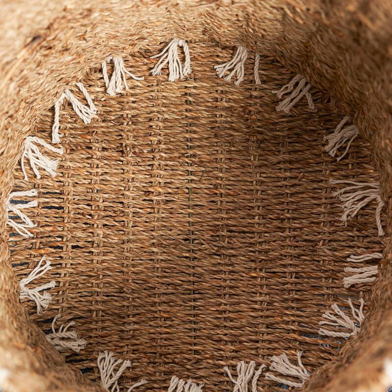 Isidore Round Water Hyacinth Seagrass Woven Basket for Home Storage