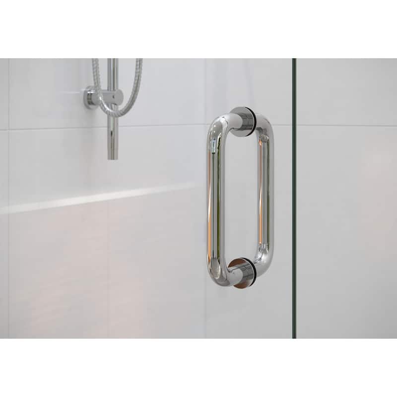 Albedo 29 in. W x 78 in. H Fully Frameless Hinged Shower Door - Width Adj 29.375 - 29.775