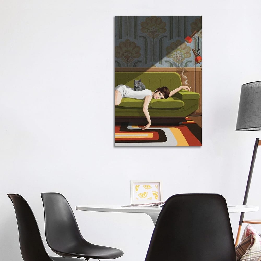 iCanvas "Waiting Game" by Artcatillustrated Canvas Print