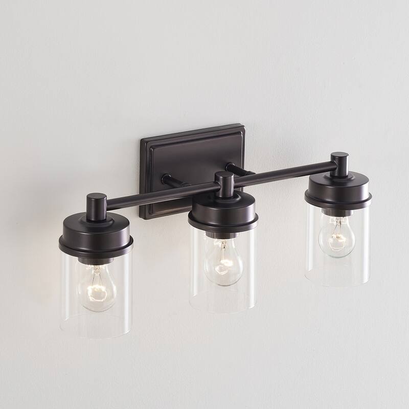 KAWOTI 3-light Modern Bathroom Vanity Light with Clear Glass