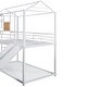preview thumbnail 15 of 44, Elegant Twin Over Twin Kids Bed Metal Bunk Bed,Metal House Ded with Slide,Sturdy Frame and Guardrail