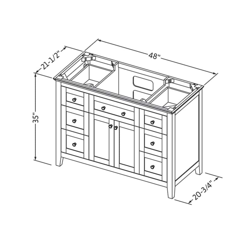 Jeffrey Alexander VN2CHA-48-NT Chatham 48" Single Free Standing Vanity