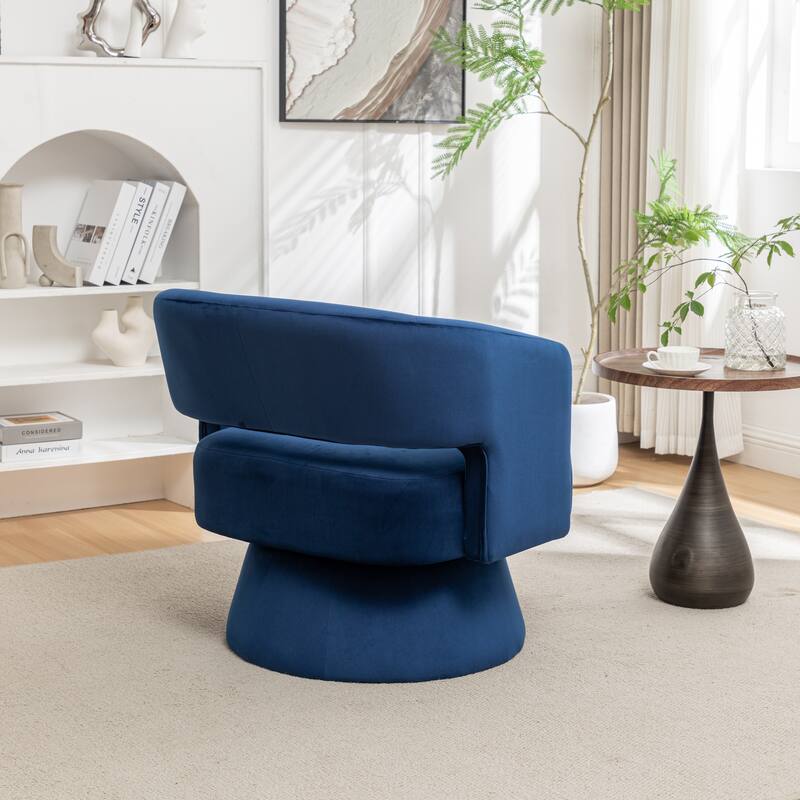 Swivel Barrel Chair,Velvet Accent Armchair 360 Degree Swivel Club Chair for Living Room Bedroom Reception Room