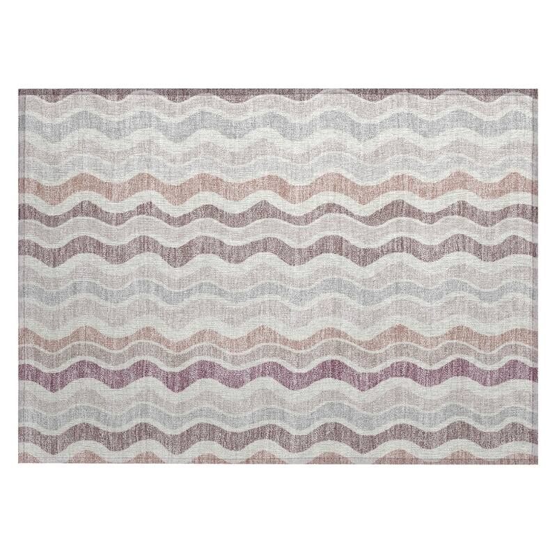 Machine Washable Indoor/ Outdoor Funky Stripe Chantille Rug