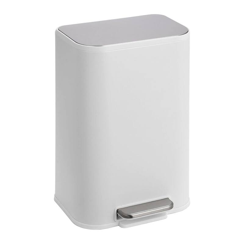3.2 Gallon Trash Can with Soft Close Lid for Bathroom, Kitchen, Home, Office - White