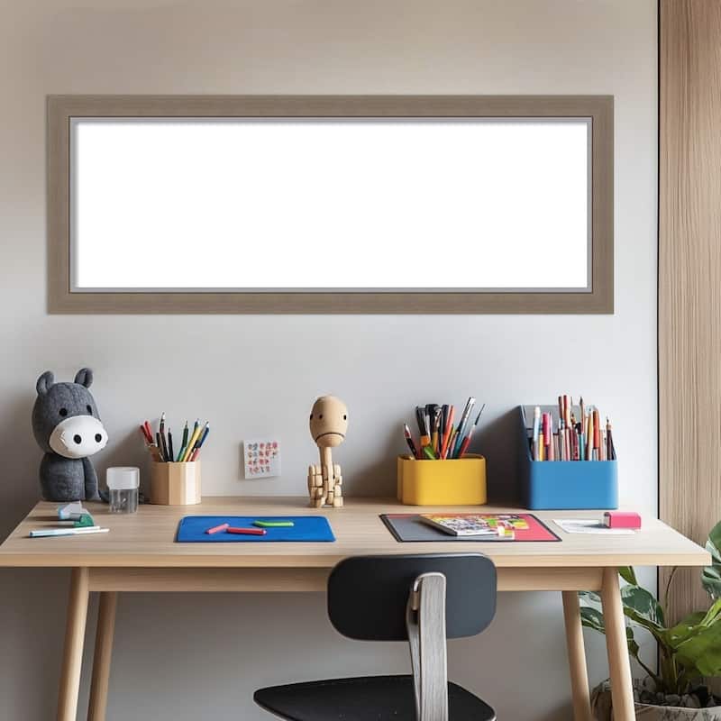 Amanti Art Eva Black Silver Narrow Framed Dry Erase Magnetic Board