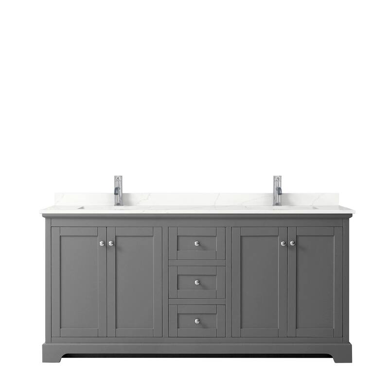 Avery 72-inch Double Vanity, Quartz Top