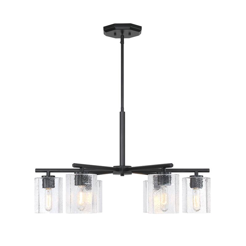 Haven 6-Light Matte Black Transitional Shaded Chandelier for Entryways - 32