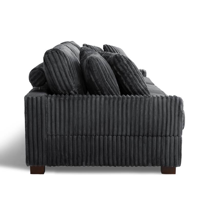 Modular Sectional Sofa Set with Adjustable Headrests and Ottomans