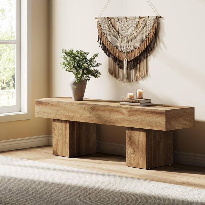 55" Farmhouse Entertainment Center TV Stand for TVs up to 65 Inch - 17.7" H × 55.11" W × 13.7" D