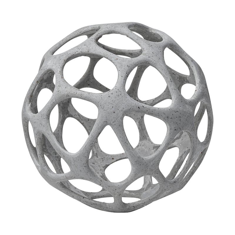 Spiro 6L x 6W Off-White Hollow Decorative Orb - 7.3L x 7.3W x 7.3H - Off-White