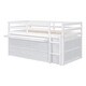 preview thumbnail 3 of 7, White Wooden Loft Bed with Retractable Writing Desk and 4 Drawers, Lateral Portable Desk and Shelves