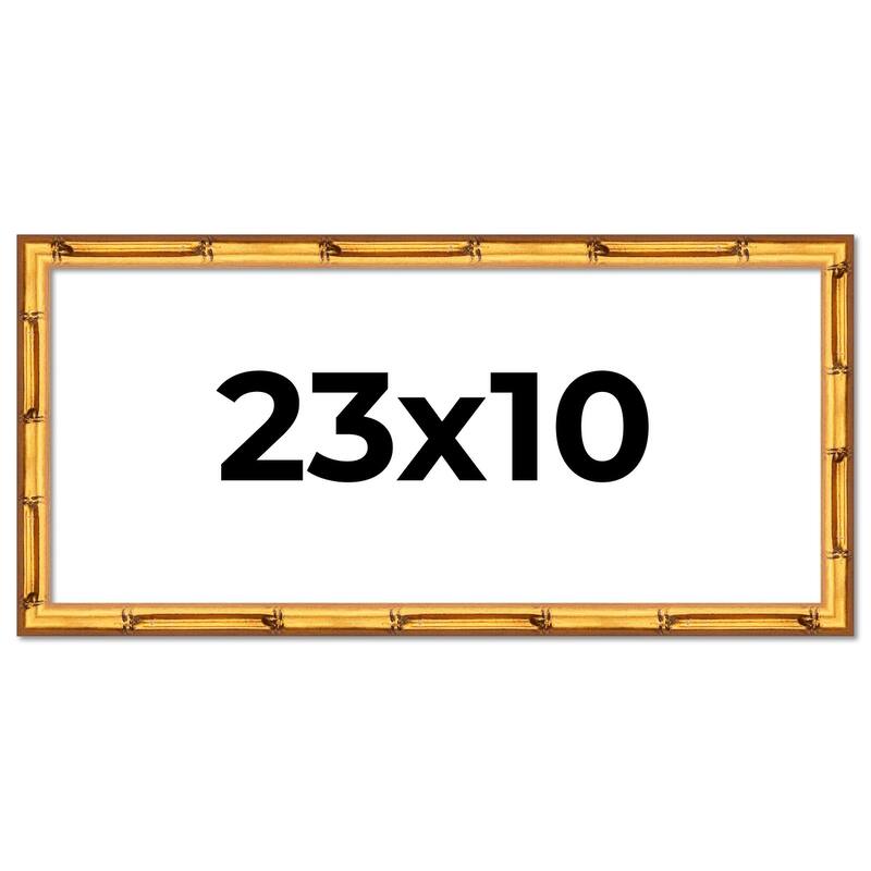 23x10 Frame Gold Bamboo Picture Frame Modern Photo Frame Includes UV Acrylic Shatter Guard Front Acid Free Foam Backing Board