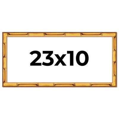 23x10 Frame Gold Bamboo Solid Wood Picture Frame | 1 Inch Moulding