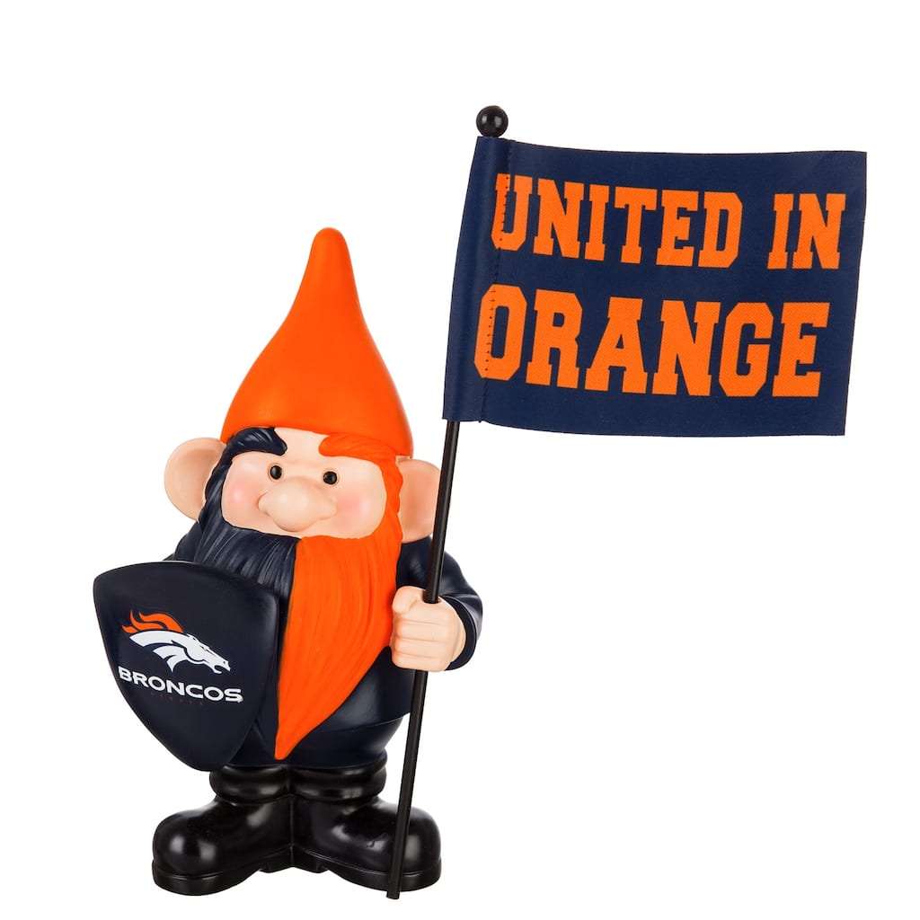 10 in. x 6 in. Denver Broncos NFL Garden Gnome with Team Flag - 10"