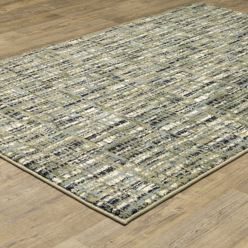 Style Haven Salinas Industrial Striped Green/ Blue Indoor Area Rug