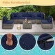 preview thumbnail 14 of 66, EROMMY 6/7 Piece Modular Outdoor Rattan Sofa Set, All-Weather Wicker Patio Furniture with Storage Table, Cushions & Pillows