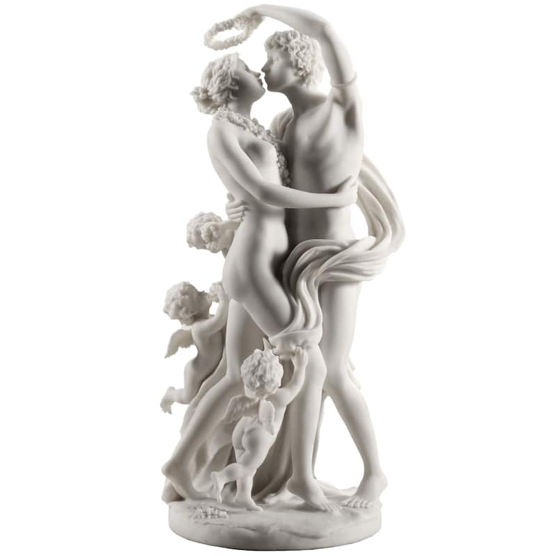 Veronese Design 12.6" H ZEPHYR AND FLORA White Resin
