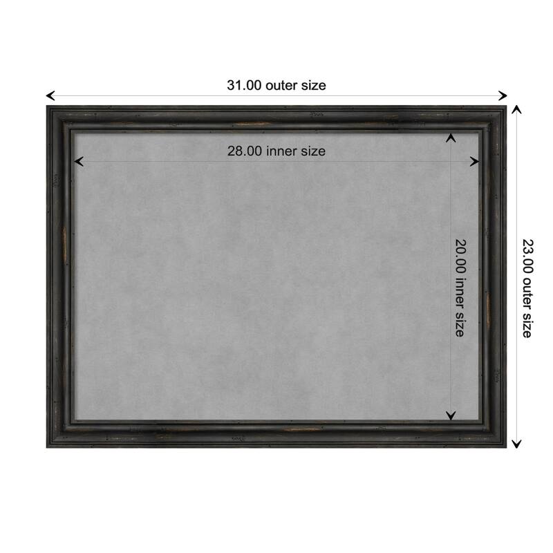 Amanti Art Rustic Pine Black Narrow Framed Magnetic Board - Board Size 28x20