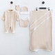 preview thumbnail 2 of 5, Cotton Satin 5-Piece Newborn Baby Set Powder